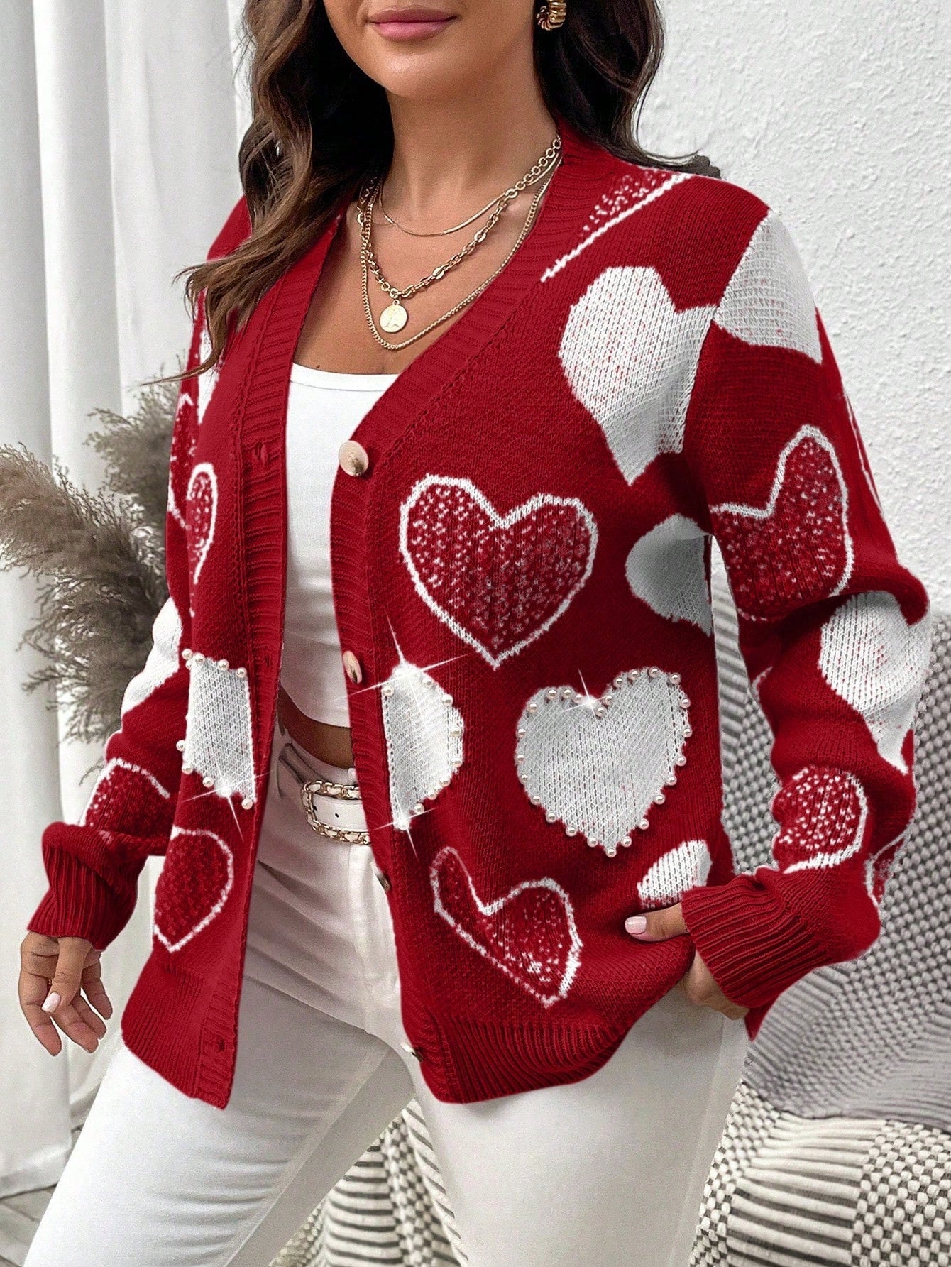 Cardigã Plus Size Coração