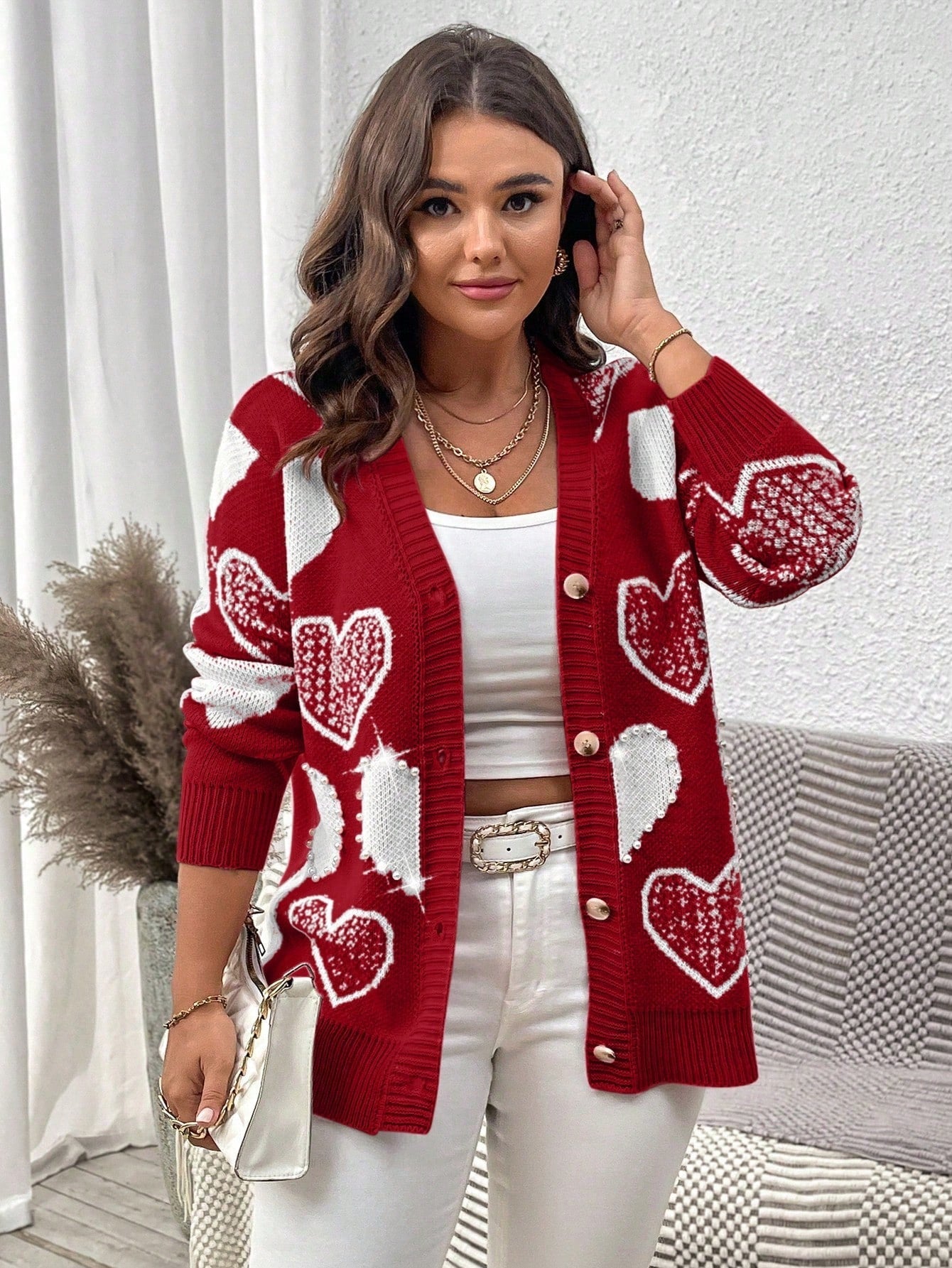 Cardigã Plus Size Coração