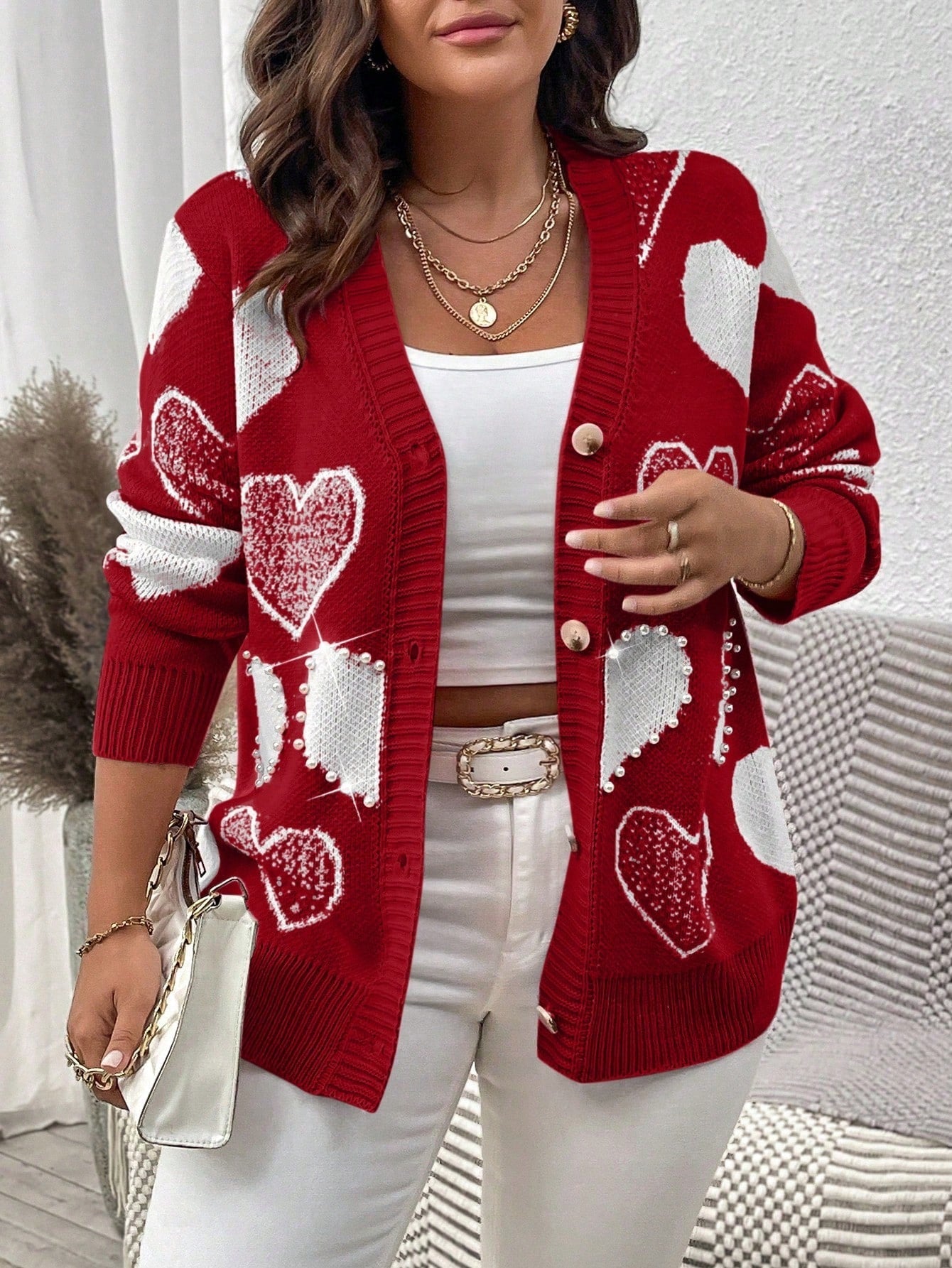 Cardigã Plus Size Coração