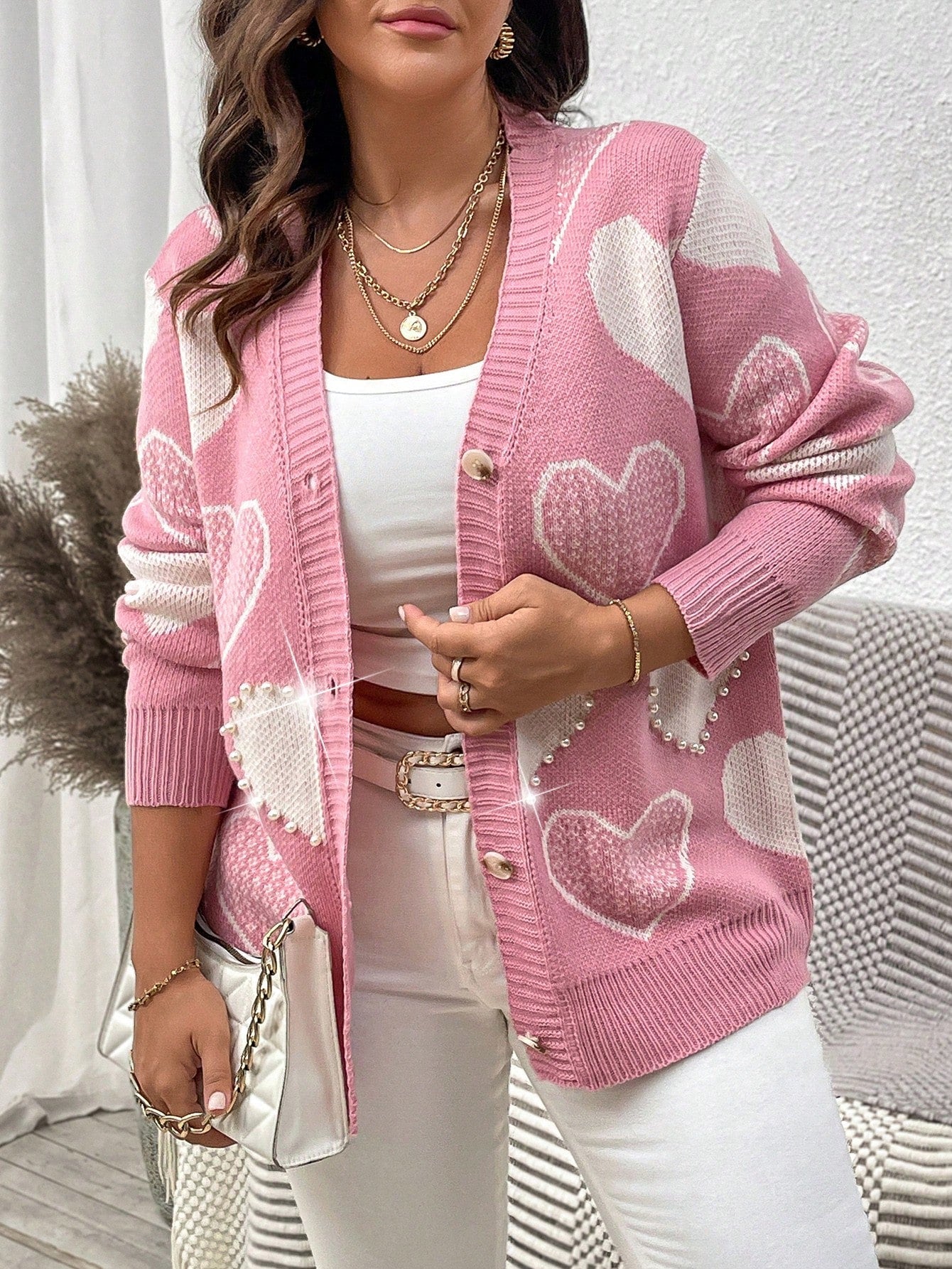 Cardigã Plus Size Coração