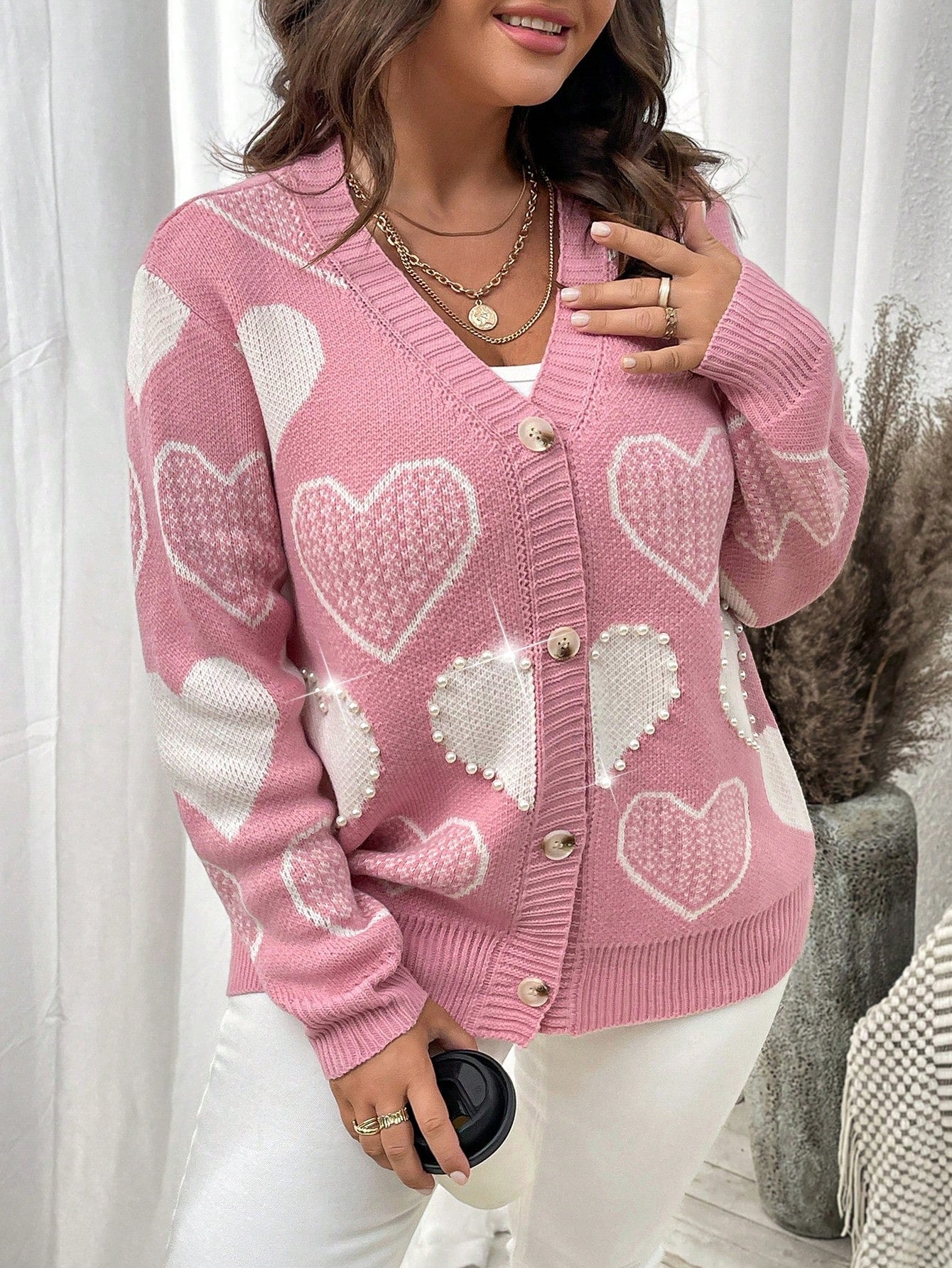 Cardigã Plus Size Coração