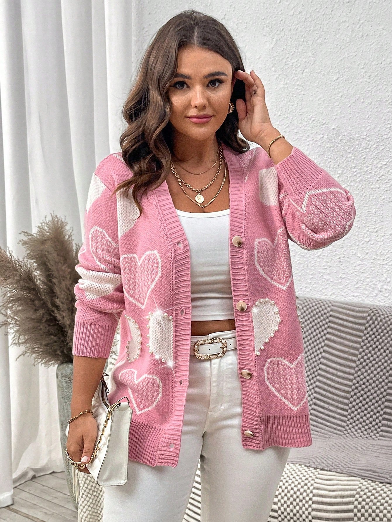 Cardigã Plus Size Coração