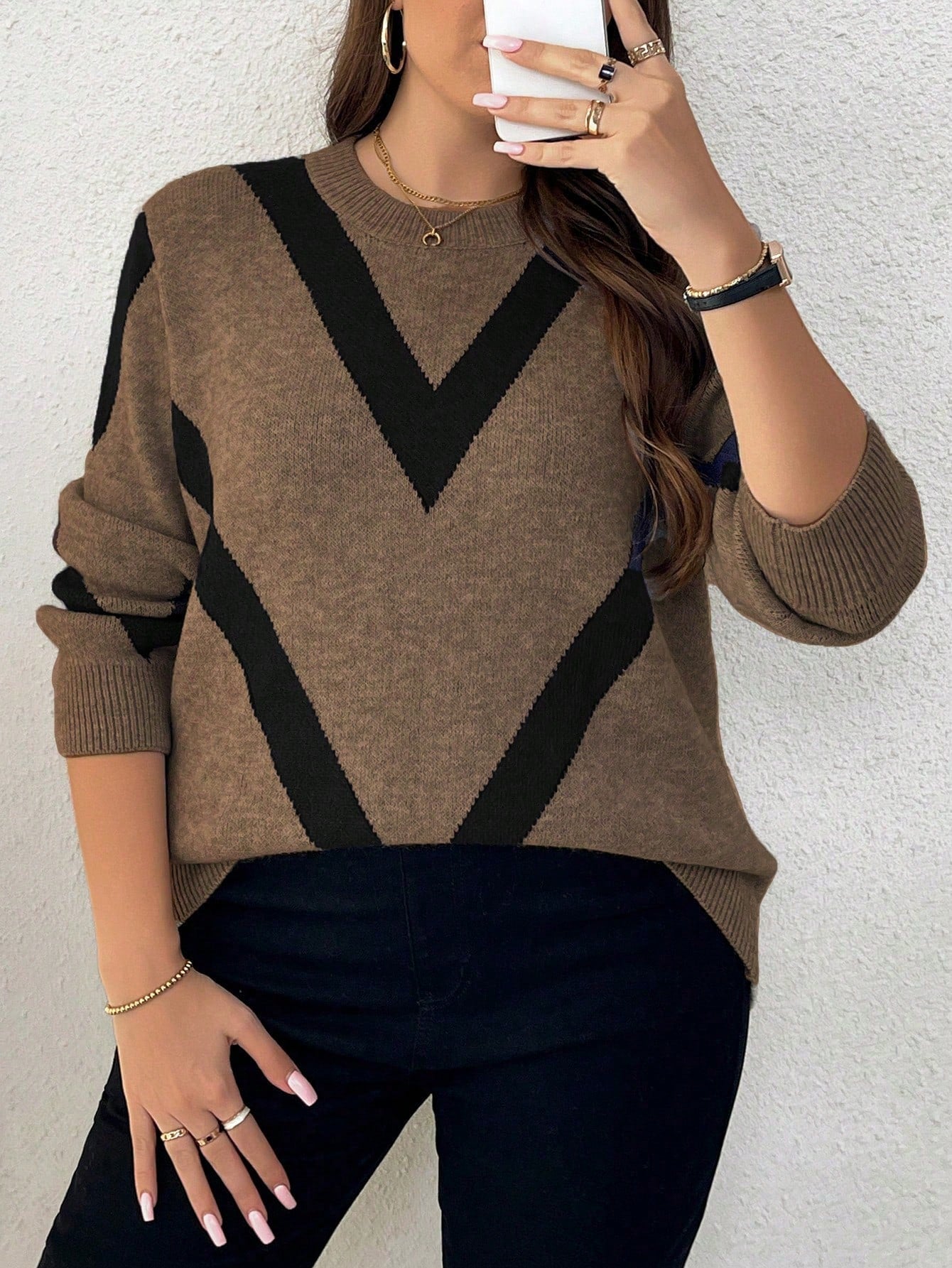 Suéter Plus Size De Tricô