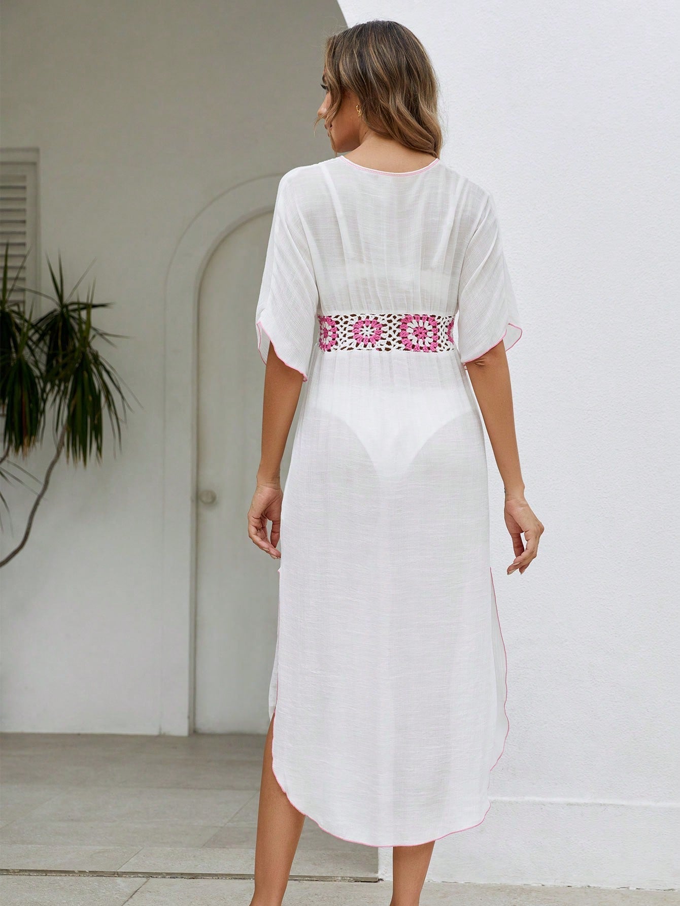 Saída de Praia Crochê com Manga Longa