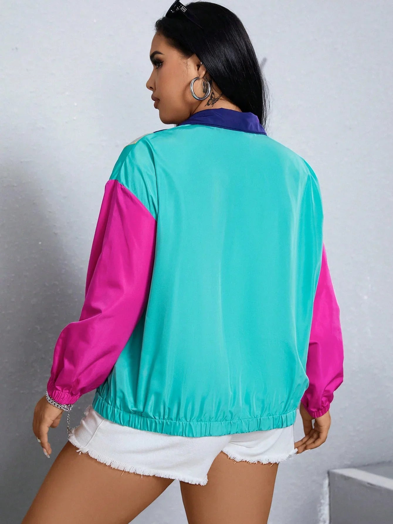 Corta-Vento Plus Size Zip Up