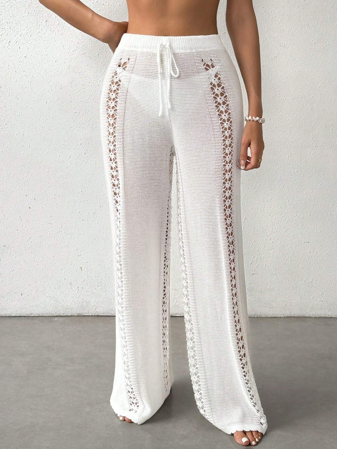 Calça Saída de Praia Crochê Tricotada