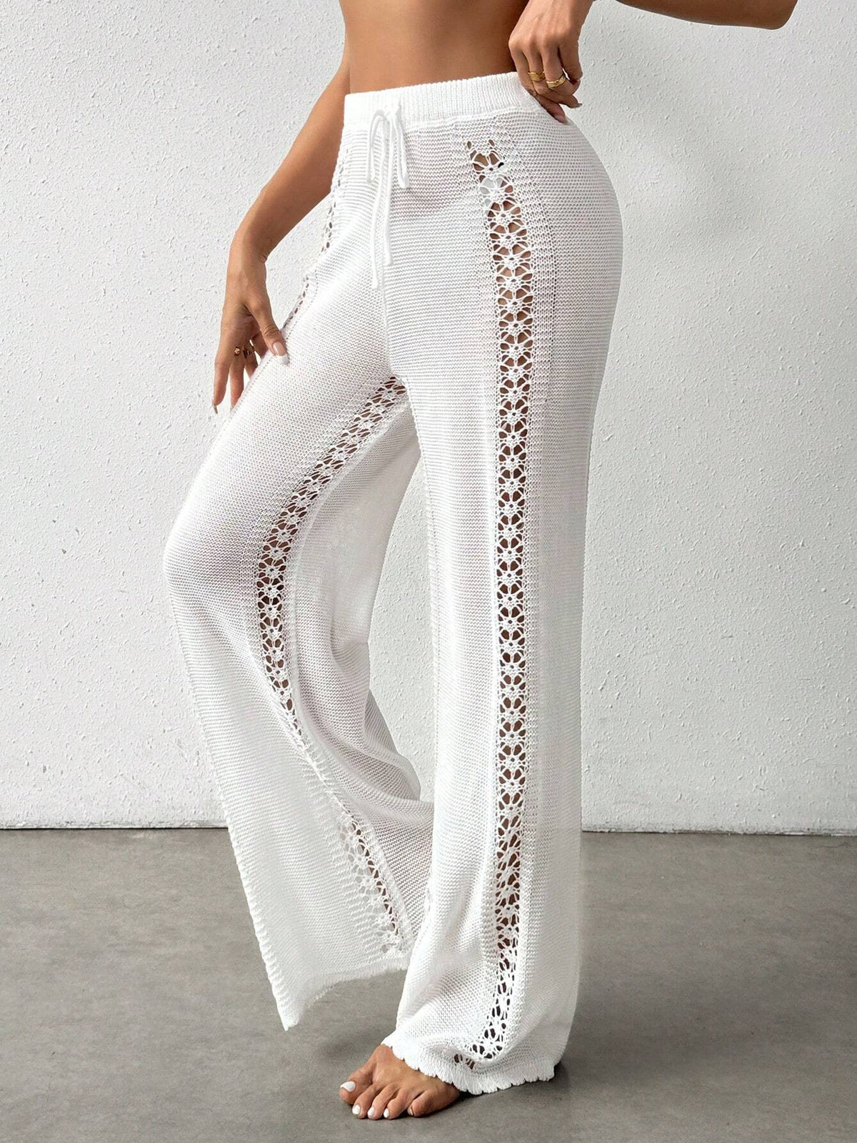 Calça Saída de Praia Crochê Tricotada