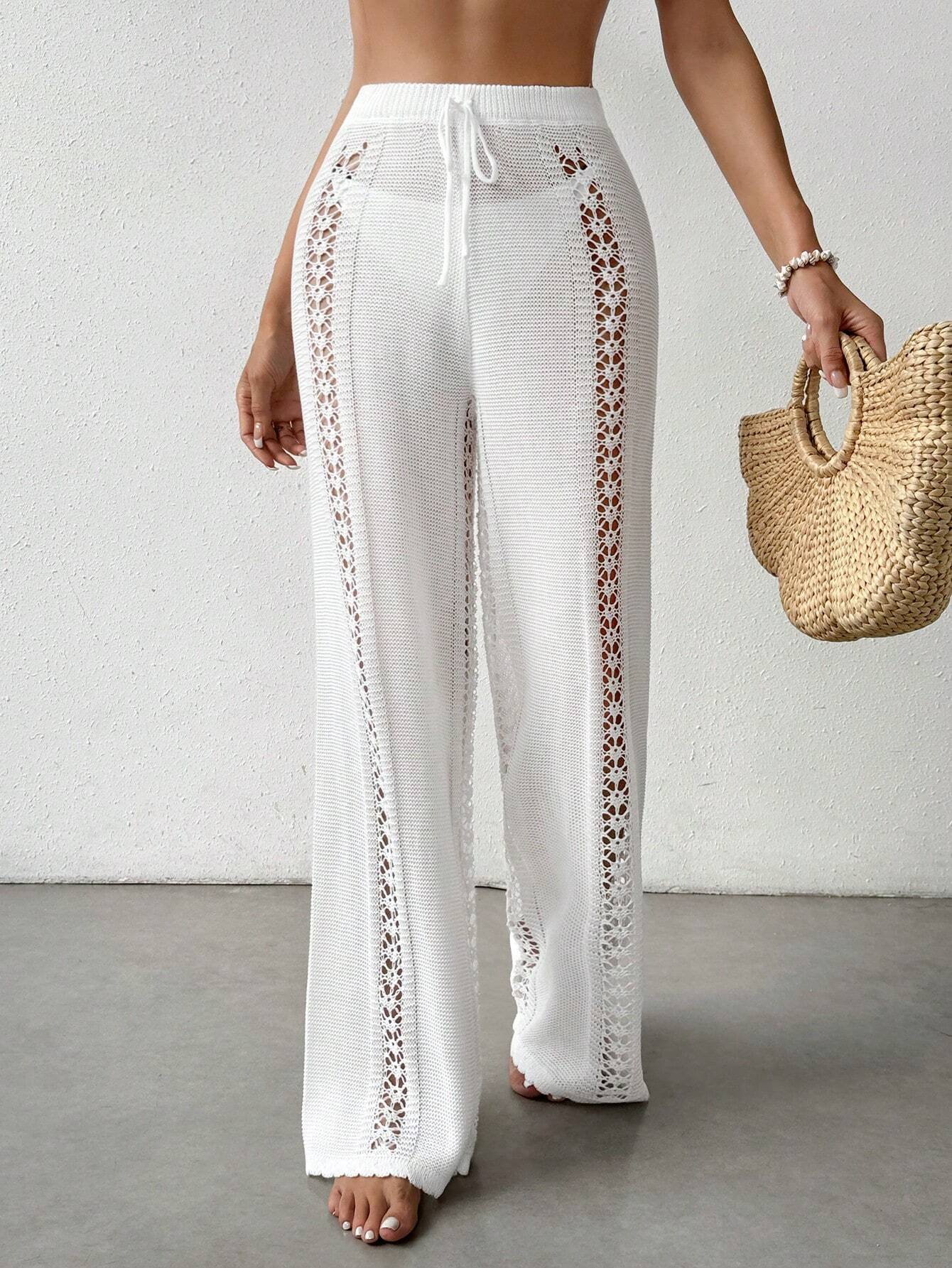 Calça Saída de Praia Crochê Tricotada