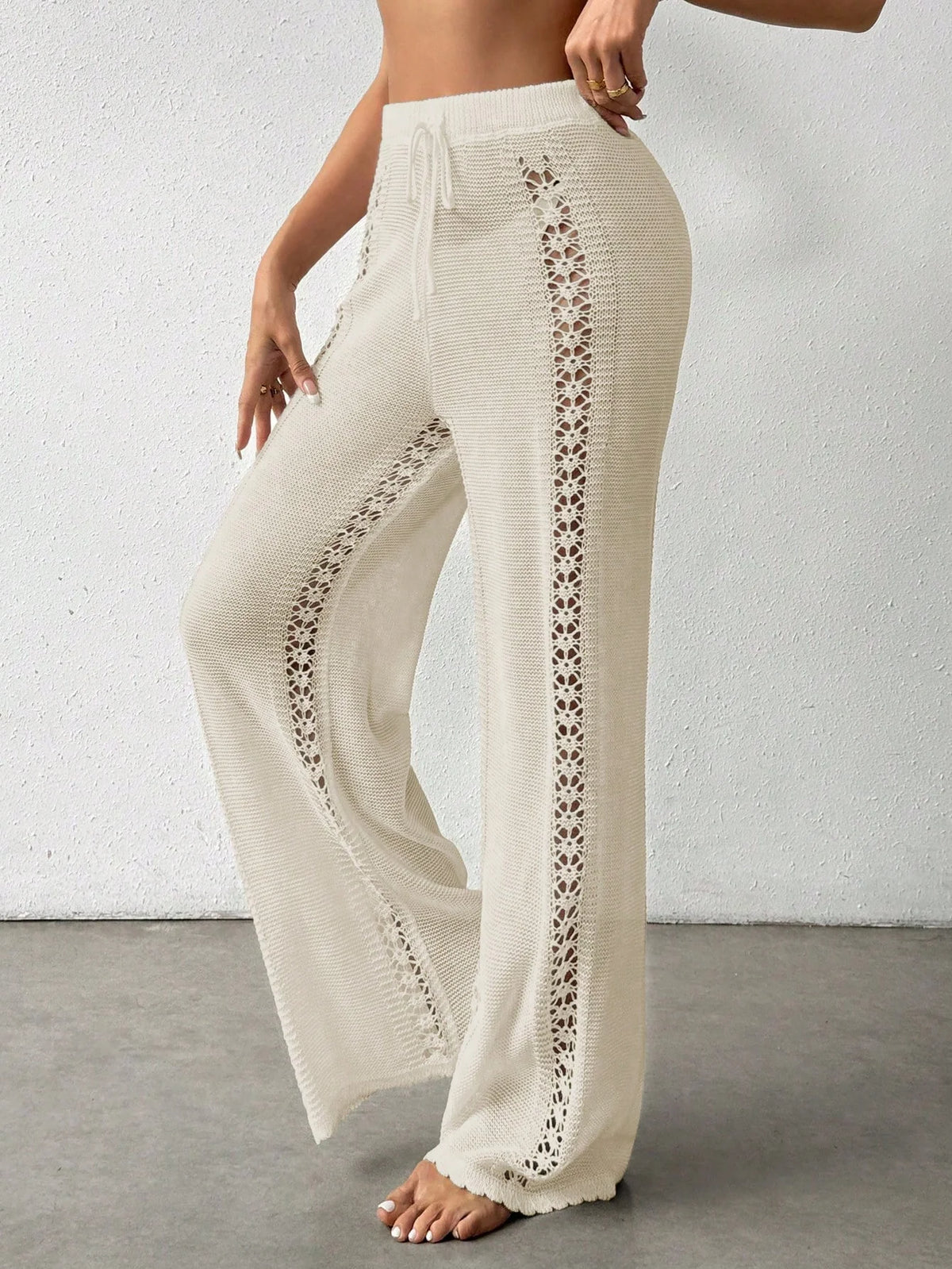 Calça Saída de Praia Crochê Tricotada