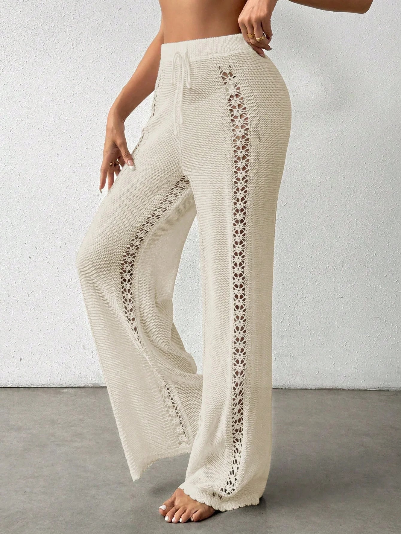 Calça Saída de Praia Crochê Tricotada