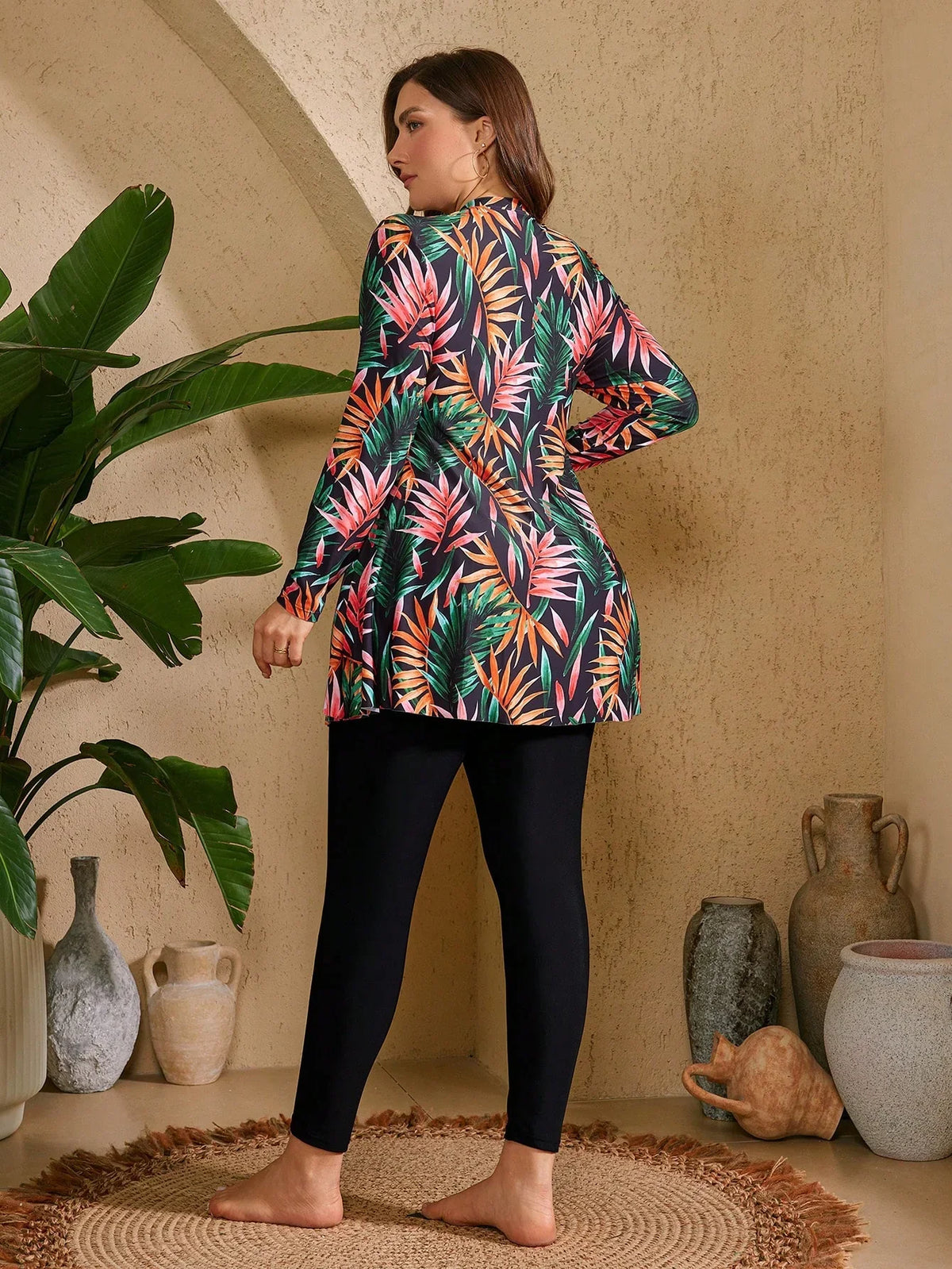 Conjunto 2 peças Plus Size Vestido Floral