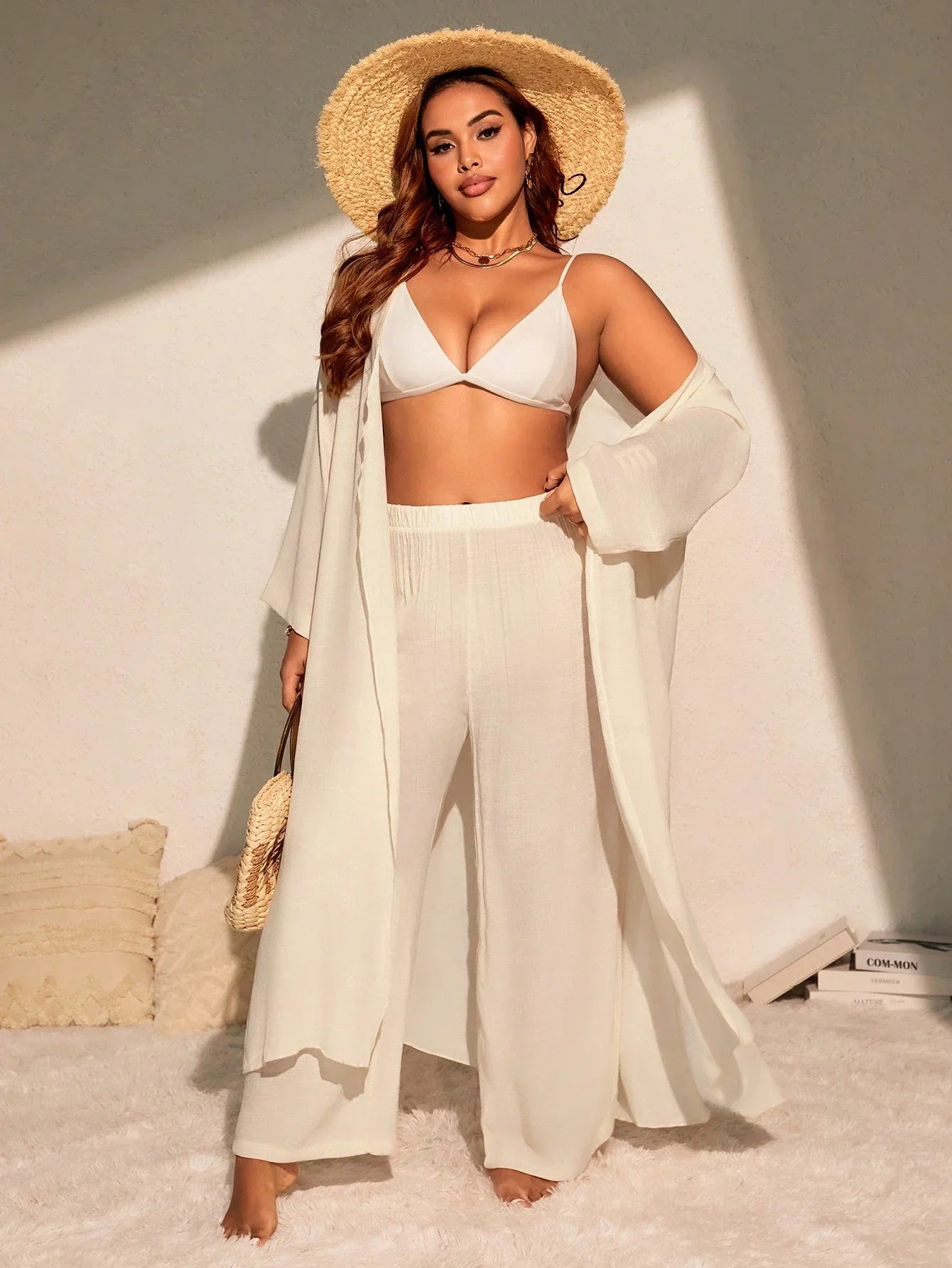 Saída 2 Peças Plus Size Casual