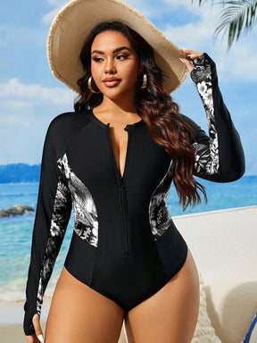 Maiô Plus Size Plantas Tropicais