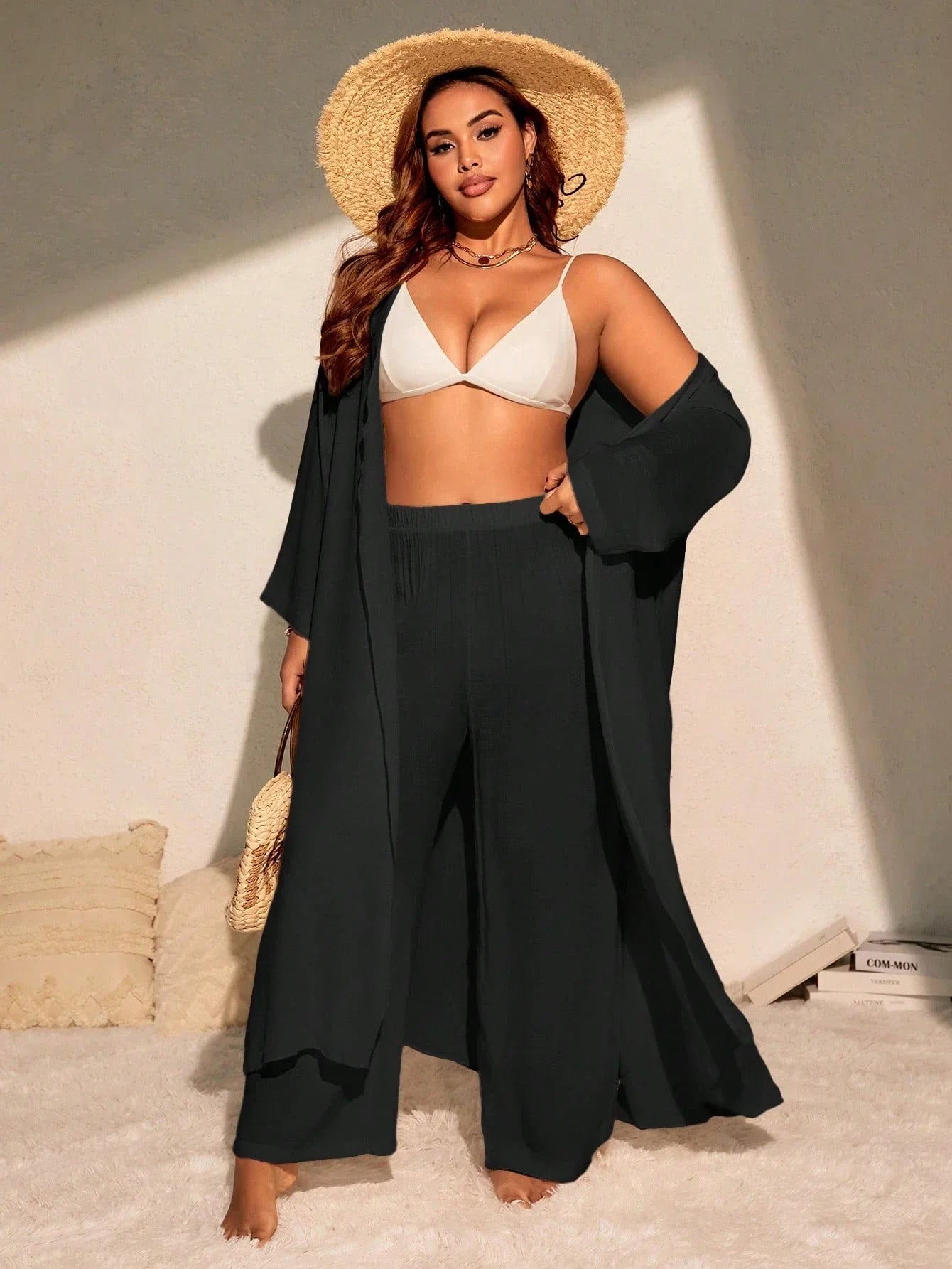 Saída 2 Peças Plus Size Casual