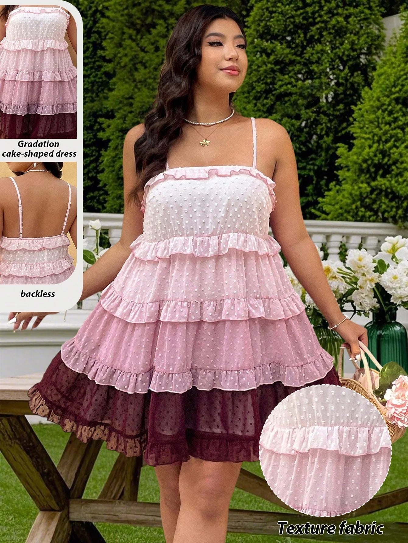 Vestido Curto com Babados Plus Size Savannah