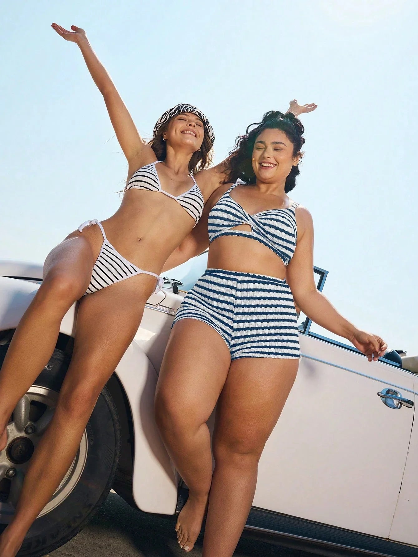 Biquíni Shorts Plus Size Listrado