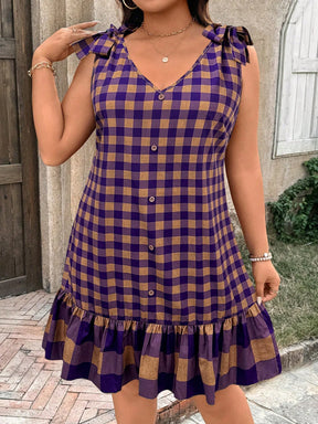 Vestido Xadrez Plus Size Kennedy