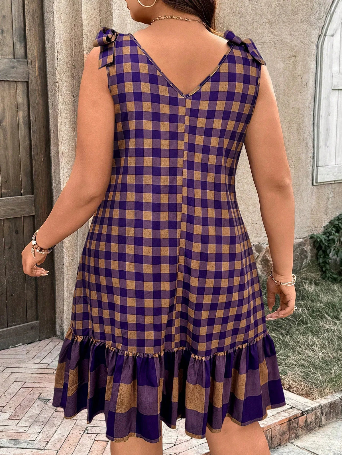 Vestido Xadrez Plus Size Kennedy