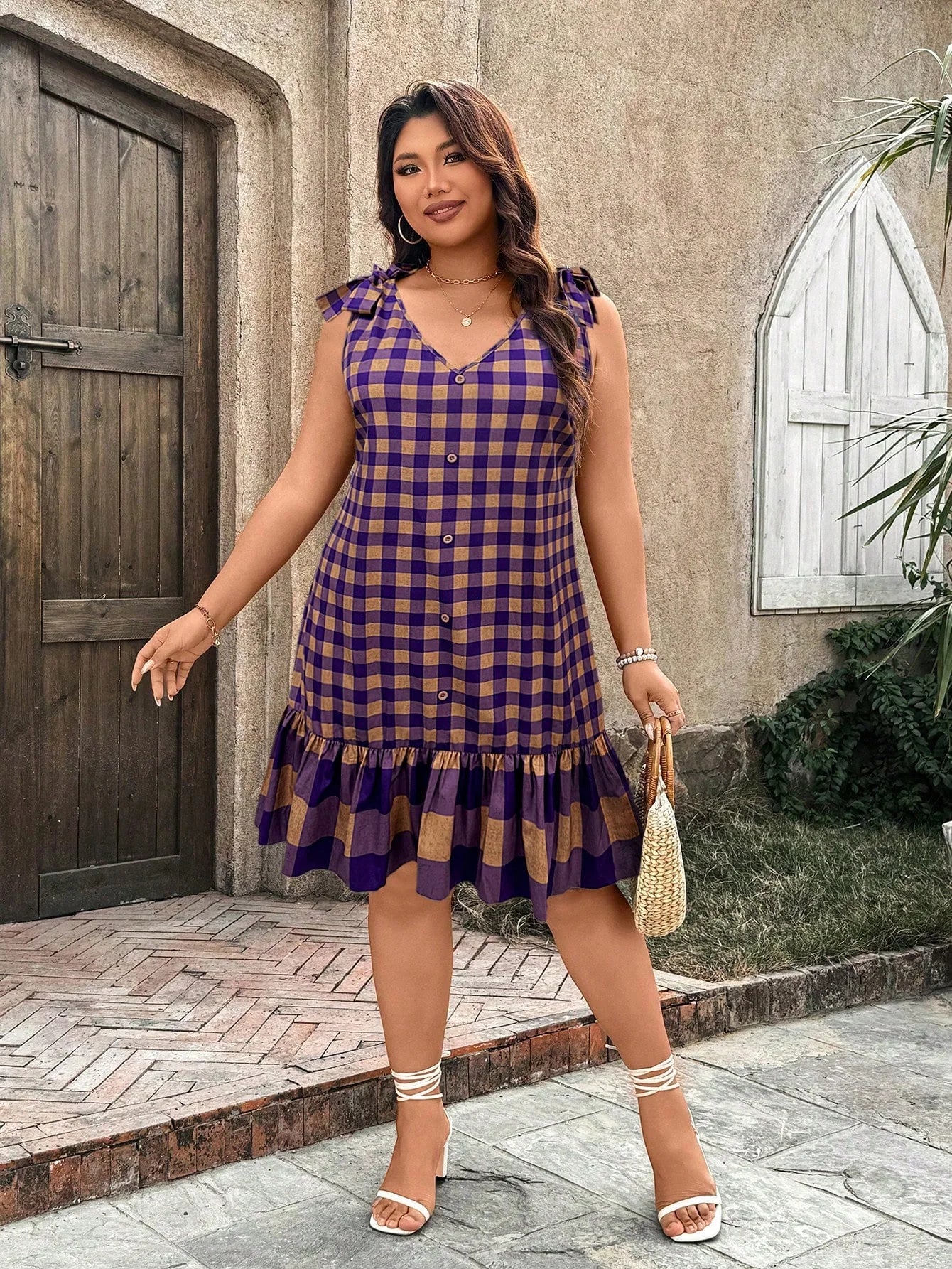 Vestido Xadrez Plus Size Kennedy