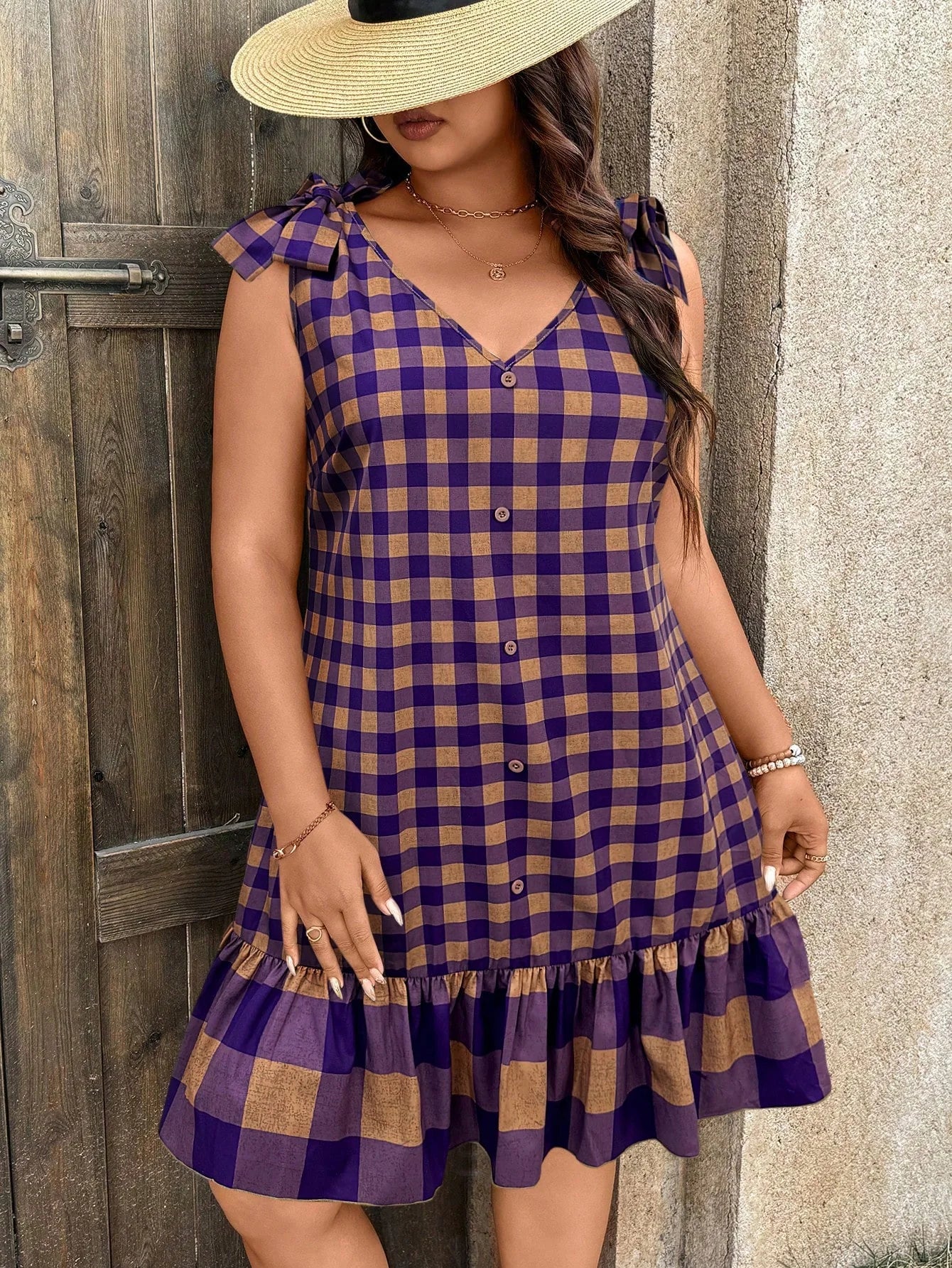 Vestido Xadrez Plus Size Kennedy