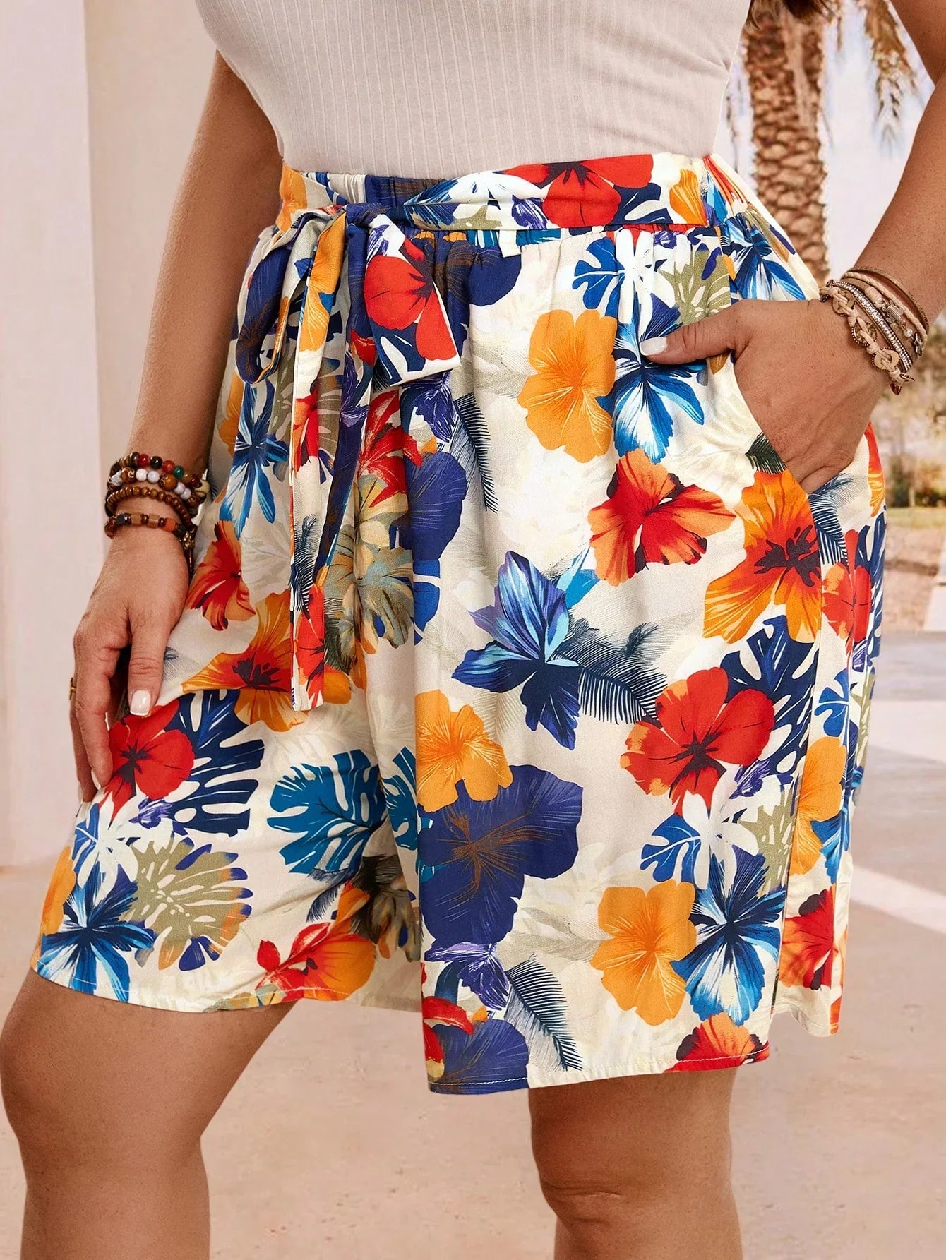 Shorts com Bolsos Plus Size