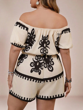 Macaquinho Plus Size Ombro a Ombro Riley