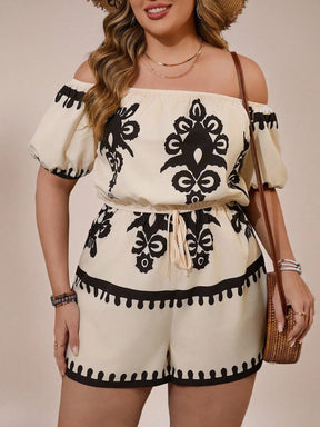 Macaquinho Plus Size Ombro a Ombro Riley