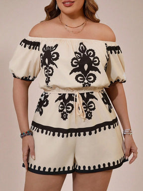 Macaquinho Plus Size Ombro a Ombro Riley