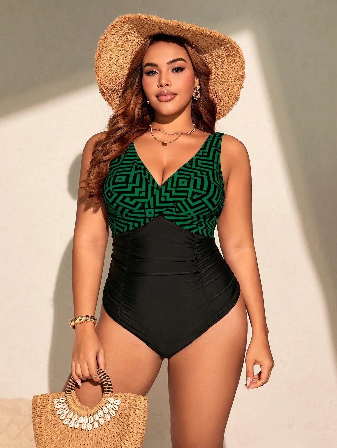 Maiô Geométrica Plus Size