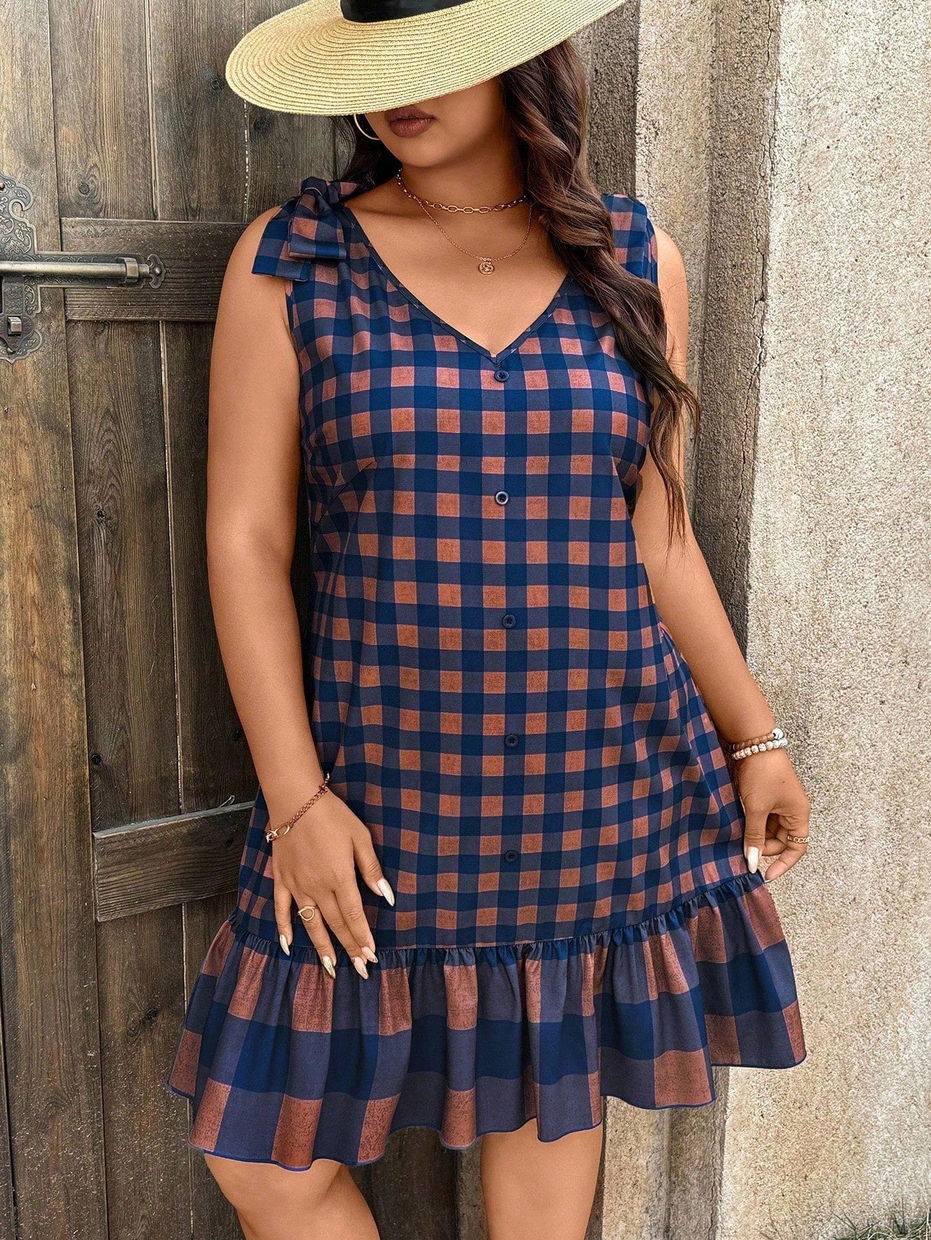 Vestido Xadrez Plus Size Kennedy