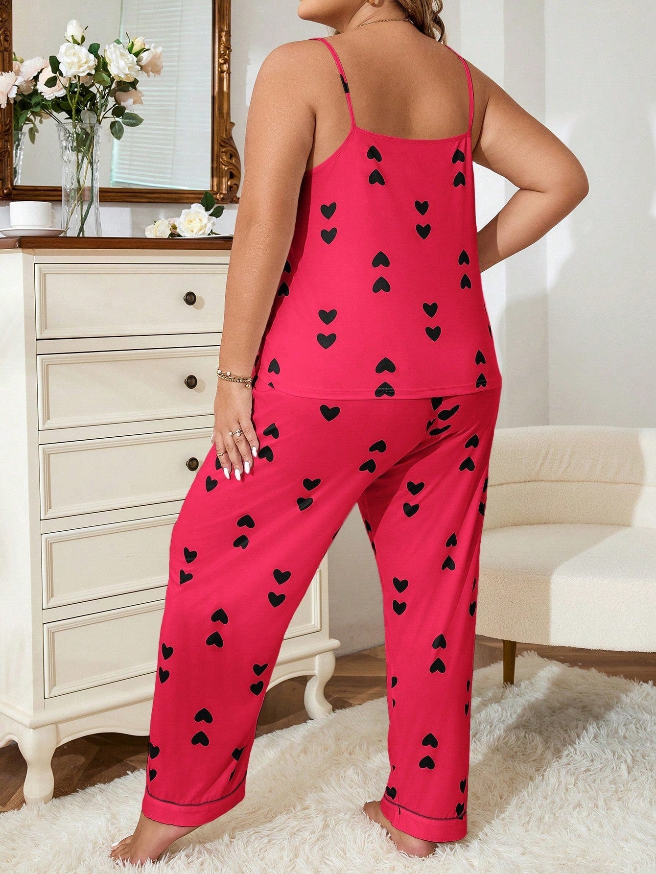 Pijama Plus Size Longo Coração