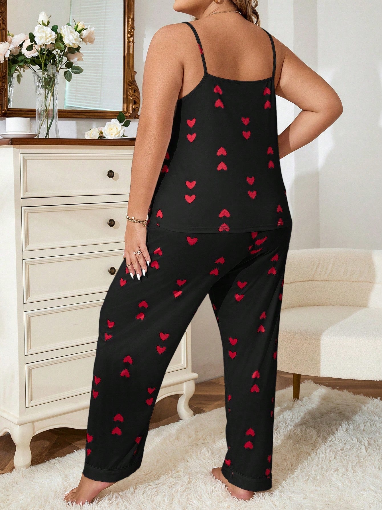 Pijama Plus Size Longo Coração