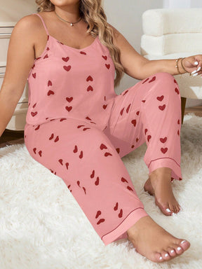 Pijama Plus Size Longo Coração