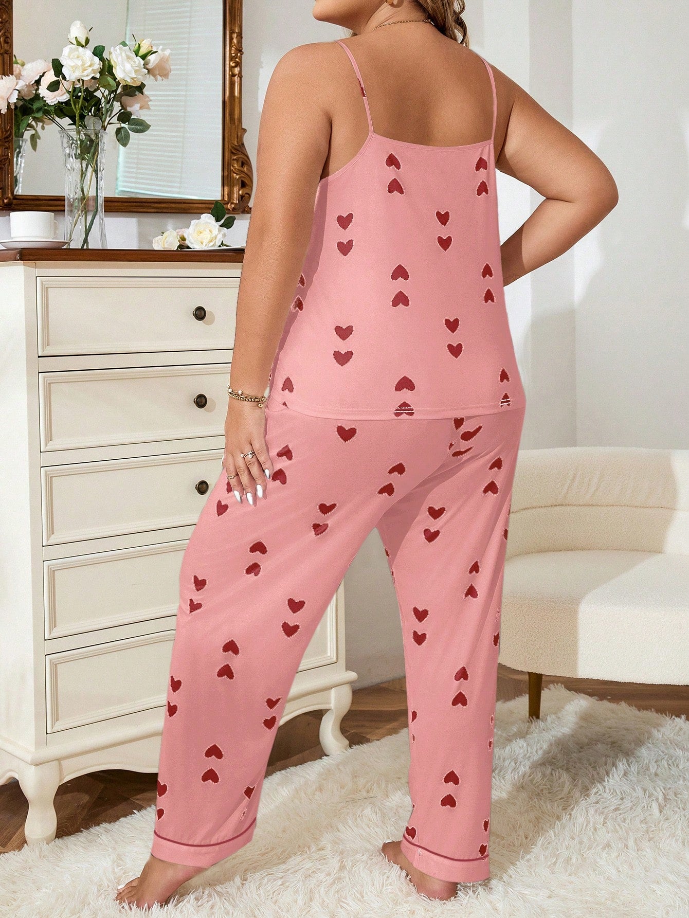 Pijama Plus Size Longo Coração