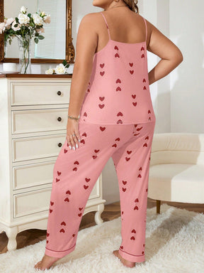 Pijama Plus Size Longo Coração
