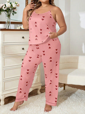 Pijama Plus Size Longo Coração