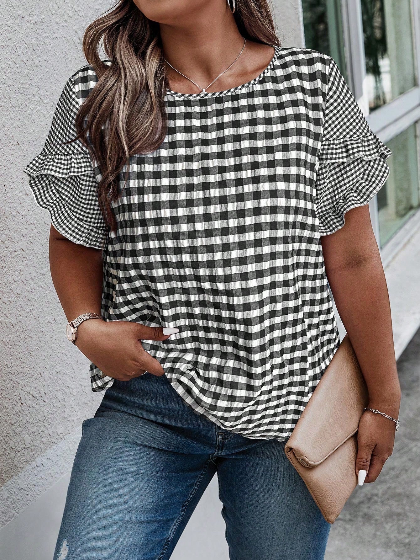 Blusa Plus Size Xadrez July