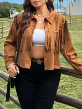 Jaqueta Plus Size Camurça Com Franja