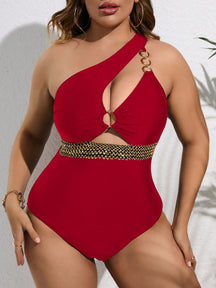 Maiô Plus Size com Recorte Assimétrico