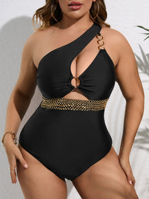 Maiô Plus Size com Recorte Assimétrico